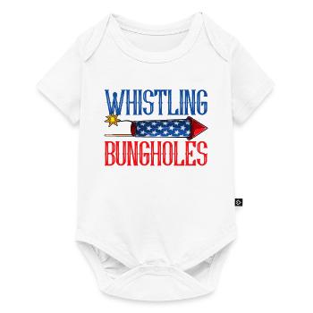 Whistling Bungholes Firework 4th of July Merica - Baby Premium short-sleeve bodysuit - white - Front