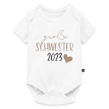 große Schwester 2023 - Baby Premium Kurzarmbody - Weiß - Vorne