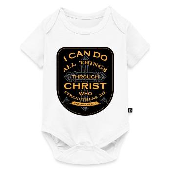 Je peux tout faire par Christ qui fortifie - Body à manches courtes Premium Bébé - blanc - Devant
