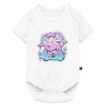Bubble head girl dans une tempête - Body à manches courtes Premium Bébé - blanc - Devant