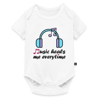 La musique me guérit à chaque fois - Body à manches courtes Premium Bébé - blanc - Devant
