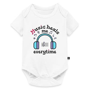 La musique me guérit à chaque fois - Body à manches courtes Premium Bébé - blanc - Devant