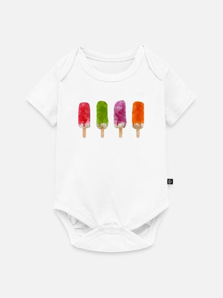 Low Poly Popsicle - Baby Premium Kurzarmbody - Weiß