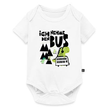 Ich nehme den Bus Mama! Dino Einschulung - Baby Premium Kurzarmbody - Weiß - Vorne