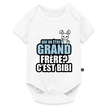 qui va être grand frère? c'est bibi - Body à manches courtes Premium Bébé - blanc - Devant