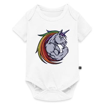 Motivation Building Muscle Gym Training Gym - Baby Premium short-sleeve bodysuit - white - Front