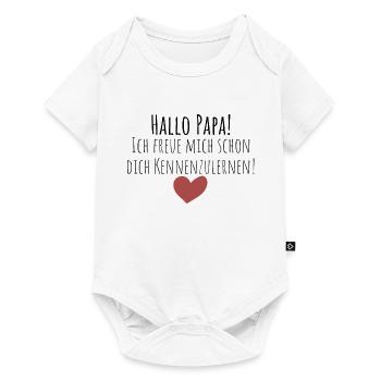 Hallo Papa! Ich freue mich dich kennenzulernen - Baby Premium Kurzarmbody - Weiß - Vorne
