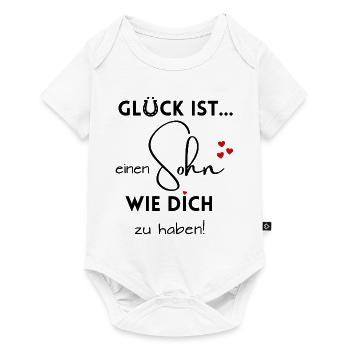 Glück ist, einen Sohn wie Dich zu haben - Baby Premium Kurzarmbody - Weiß - Vorne