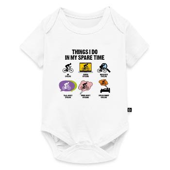 CE QUE JE FAIS PENDANT MON TEMPS LIBRE À VÉLO - Body à manches courtes Premium Bébé - blanc - Devant
