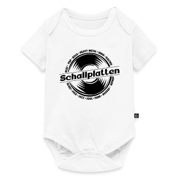Schallplatten Retro Style Grafik - Baby Premium Kurzarmbody - Weiß - Vorne