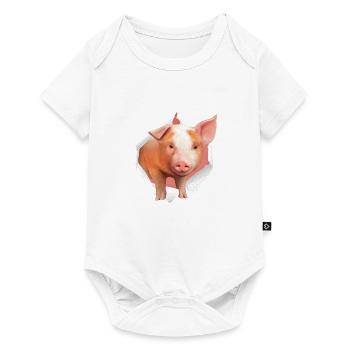 Pig drawing piglet farm - Baby Premium short-sleeve bodysuit - white - Front