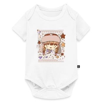 Chocolate festive bubble head cutie - Baby Premium short-sleeve bodysuit - white - Front