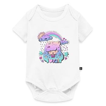 I Love Rain bubble head girl - Baby Premium short-sleeve bodysuit - white - Front
