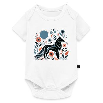 Floral Wolf - Baby Premium short-sleeve bodysuit - white - Front