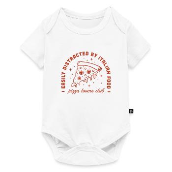 Pizza spécialités italiennes vintage 80s aesthetic - Body à manches courtes Premium Bébé - blanc - Devant