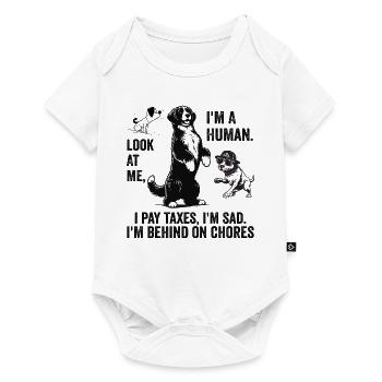 Dog Mocks Humans Funny Look At Me, I'm A Human - Body à manches courtes Premium Bébé - blanc - Devant