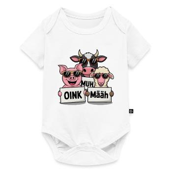 Funny animals on the farm - Baby Premium short-sleeve bodysuit - white - Front