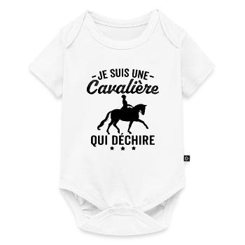 Je suis une cavalière qui déchire - Body à manches courtes Premium Bébé - blanc - Devant