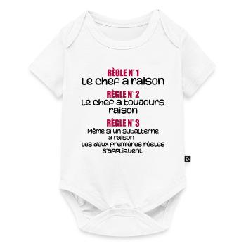 Les règles du chef - Body à manches courtes Premium Bébé - blanc - Devant