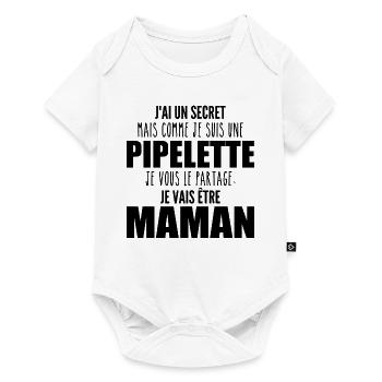 je suis une future maman pipelette ! future maman - Body à manches courtes Premium Bébé - blanc - Devant