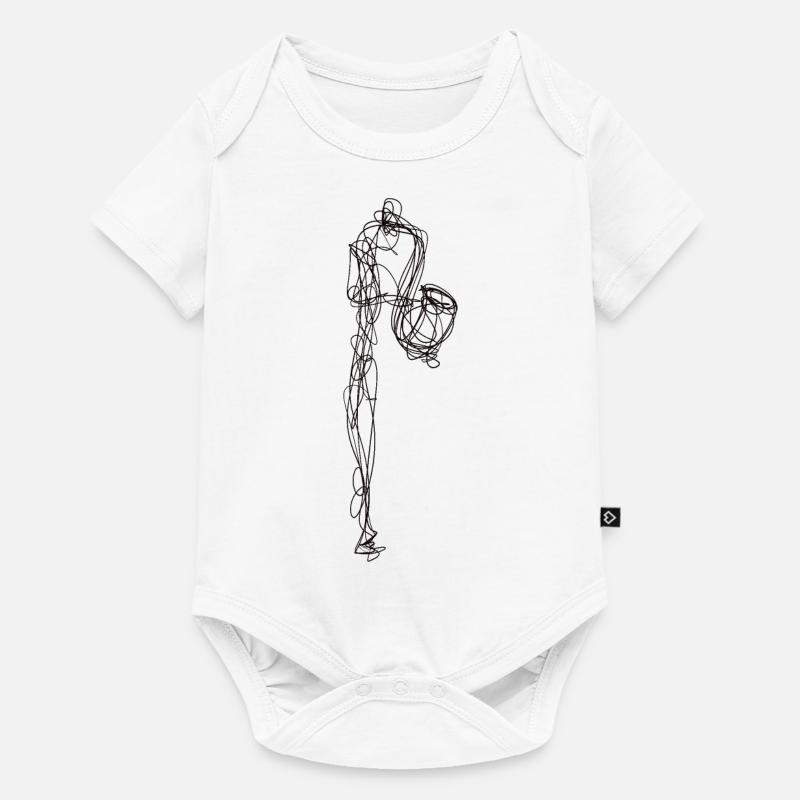 Saxophon - Baby Premium Kurzarmbody - Weiß