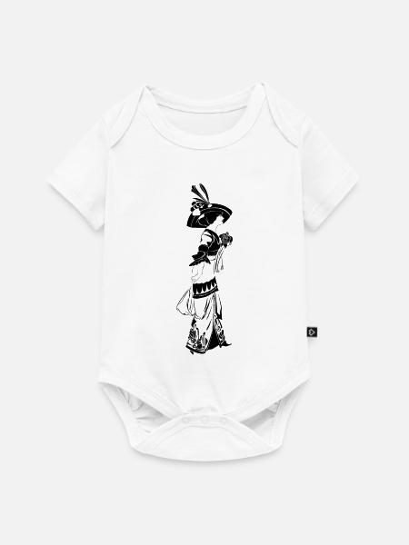 Victorian Elegance mit Blumenmuster - Baby Premium Kurzarmbody - Weiß