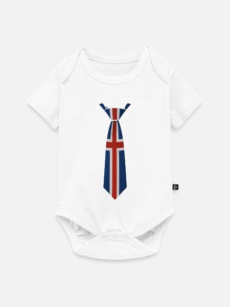 Union Jack Krawatten-Design - Baby Premium Kurzarmbody - Weiß