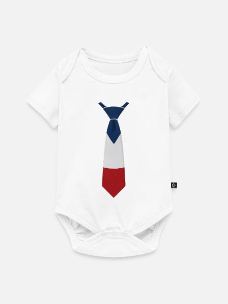 France Tie – Flaggendesign - Baby Premium Kurzarmbody - Weiß
