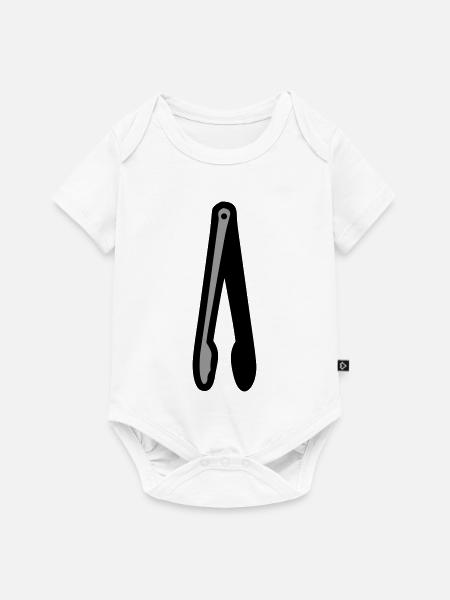 Küchenzange Gastro Kochen Grillen Catering - Baby Premium Kurzarmbody - Weiß
