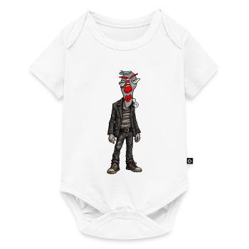 Urbaner Clown im Lederlook - Baby Premium Kurzarmbody - Weiß - Vorne