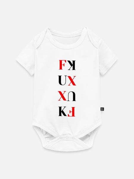 Rot-Schwarz-Typografieblock - Baby Premium Kurzarmbody - Weiß