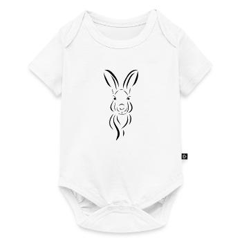 Tête de lapin cuillère Illustrartion lièvre - Body à manches courtes Premium Bébé - blanc - Devant