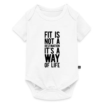 Fitness Spruch - Baby Premium Kurzarmbody - Weiß - Vorne