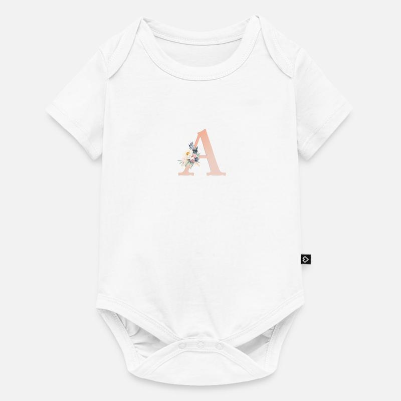 A Monogramm , Floral, Boho - Baby Premium Kurzarmbody - Weiß