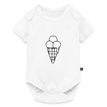 Emoji Ice Cream Sketch Stickers Crème Glacée - Body à manches courtes Premium Bébé - blanc - Devant