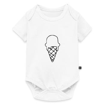 Emoji Ice Cream Sketch Stickers Crème Glacée - Body à manches courtes Premium Bébé - blanc - Devant