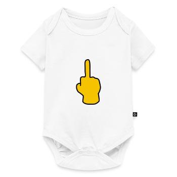Emoji Middle Finger Sketch Color - Baby Premium short-sleeve bodysuit - white - Front