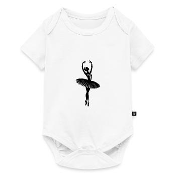 Ballet moderne en silhouette de ballerine - Body à manches courtes Premium Bébé - blanc - Devant