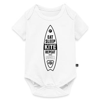 eat sleep kite repeat - Baby Premium Kurzarmbody - Weiß - Vorne