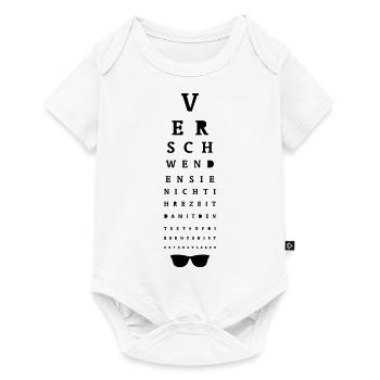 Sehtest / Eye Test - Baby Premium Kurzarmbody - Weiß - Vorne
