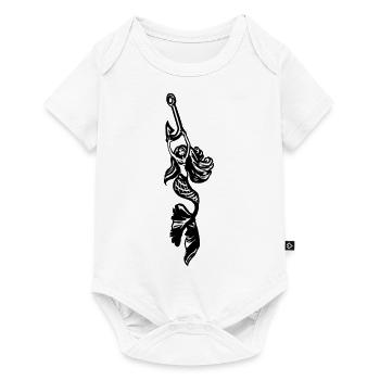 mermaid with fish hook - Baby Premium short-sleeve bodysuit - white - Front