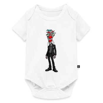Héros masque abstrait dans un look punk - Body à manches courtes Premium Bébé - blanc - Devant