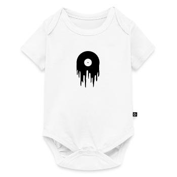 Vinyl schmelzend DJ Schallplatte platte record - Baby Premium Kurzarmbody - Weiß - Vorne