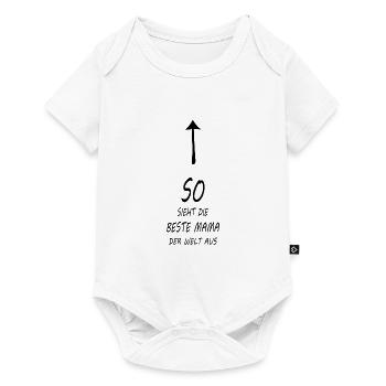 So sieht die beste Mama der Welt aus - Baby Premium Kurzarmbody - Weiß - Vorne