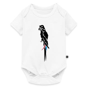 Parrot pirate with eye patch, pirate hat and hook - Baby Premium short-sleeve bodysuit - white - Front