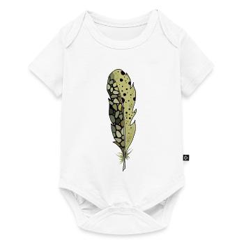Feder Mosaik Naturkraft - Baby Premium Kurzarmbody - Weiß - Vorne