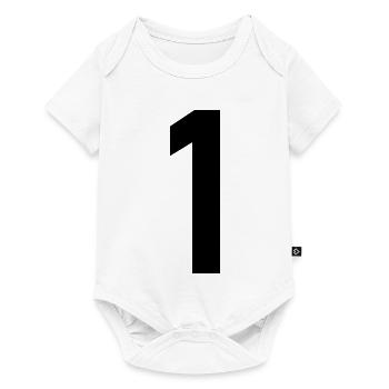 1. 1 Jahr. 1. JUBILÄUM. 1-JÄHRIGES JUBILÄUM - Baby Premium Kurzarmbody - Weiß - Vorne
