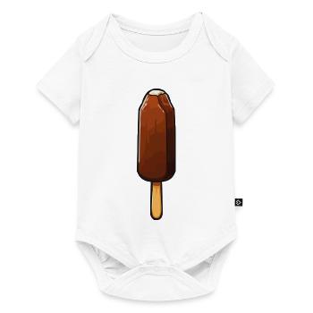 Dessin animé Glace au Chocolat - Body à manches courtes Premium Bébé - blanc - Devant
