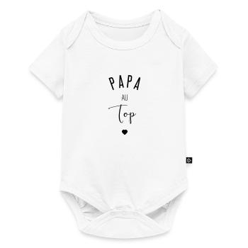 PAPA AU TOP - Body à manches courtes Premium Bébé - blanc - Devant