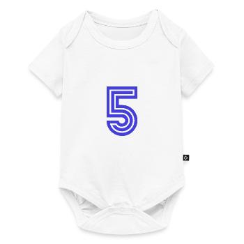 5. 5 ANS. 5e ANNIVERSAIRE. ANNIVERSAIRE 5 ANS. 5. - Body à manches courtes Premium Bébé - blanc - Devant